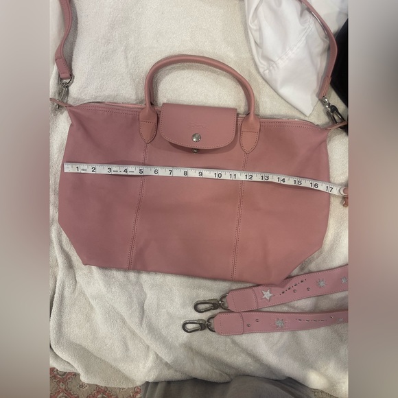 Longchamp leather Shoulder Bag - Soft Pink Handbag - Picture 9 of 16